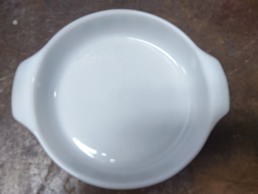 Vintage Oven-Proof Anchor Hocking Glass White Casserole Dish and 3 Bowls