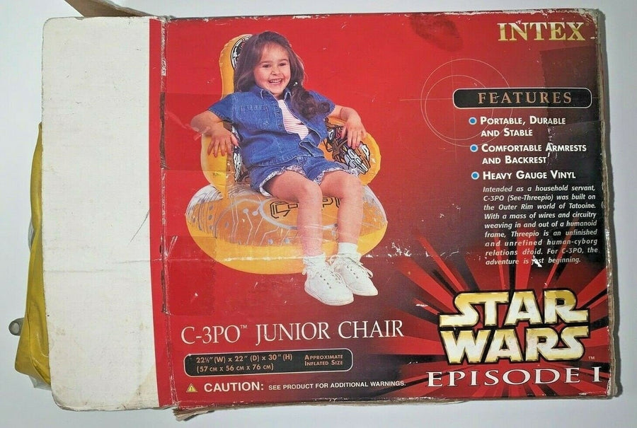 Vintage Intex Star Wars Episode 1 C-3PO Junior Blow Up Chair Not Used