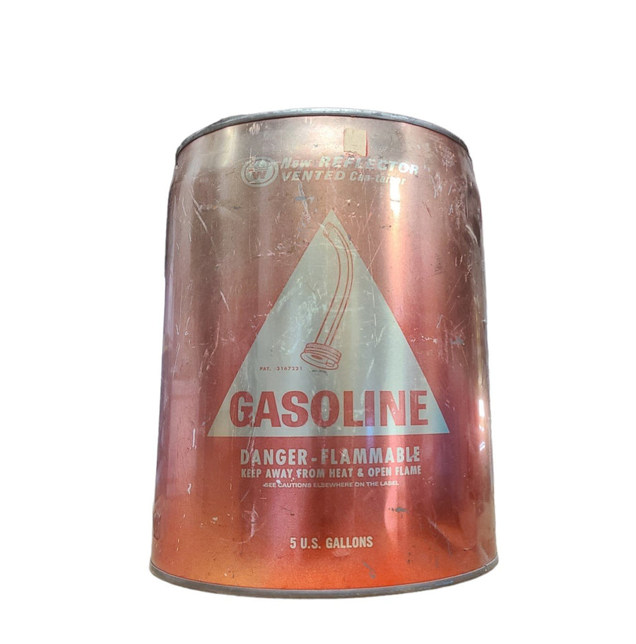 Vintage New Reflector Vented Cantainer Five Gallon Gas Can Smooth Flowing Spout