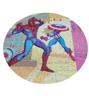 RARE Spiderman Captain America 1974 Marvel Comics 12" Round Jigsaw Puzzle