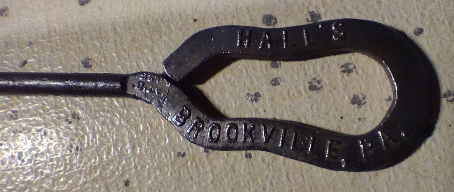 Pair of Vintage Antique Silver Gray Metal Shoe Button Hooks Hall's Brookville