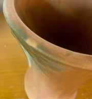 Beautiful 8 inch Nelson Mccoy Matte Rustic Glaze with Green Leaves Accent Vase