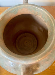 8 inch Lovely Antique Nelson McCoy Pottery Matte Green Glaze with Handles 1930s