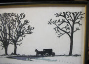 Vintage Antique Columbia Minerva Crewel Embroidery Amish Scene