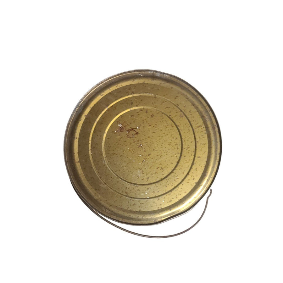 Vintage Rustic Putty Can Empty Yellow Red Antique Metal Farmhouse Antique Decor