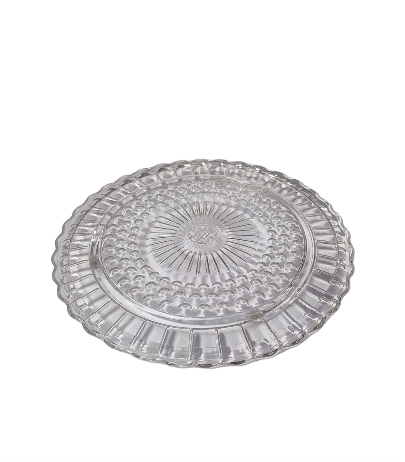 Vintage Clear Cake Plate Three Footed Federal Glass Company 2889 Discontinued