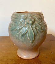 Vintage 7" Nelson McCoy Matte Glaze Leaves Brown Leaves and Berries Planter Vase