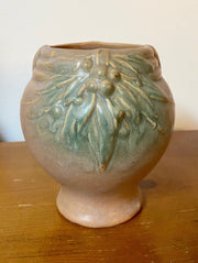 Vintage 7" Nelson McCoy Matte Glaze Leaves Brown Leaves and Berries Planter Vase
