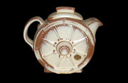 Vintage Antique Frankoma Wagon Wheel Pottery Teapot Sugar Creamer Trivet 6-pc