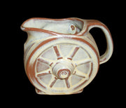 Vintage Antique Frankoma Wagon Wheel Pottery Teapot Sugar Creamer Trivet 6-pc