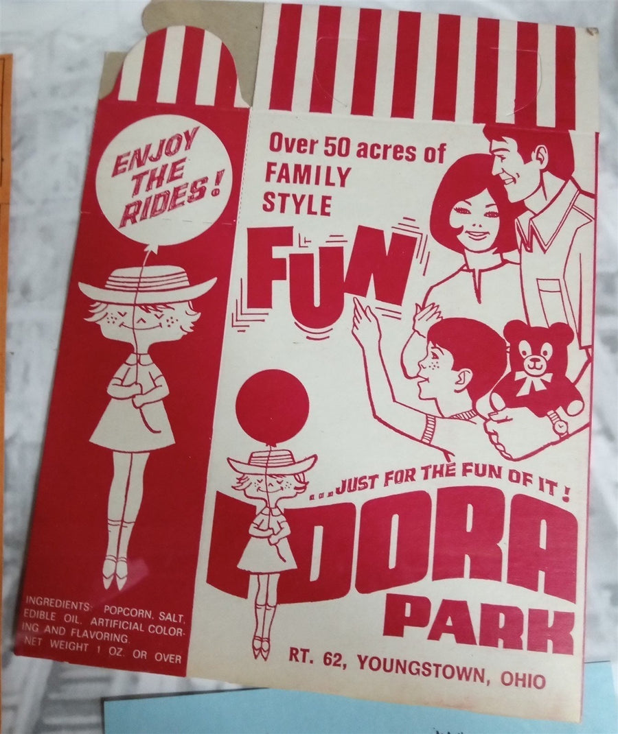 Idora Park 11X14 Collage Popcorn Box Dance Card Wildcat Tickets Youngstown Ohio