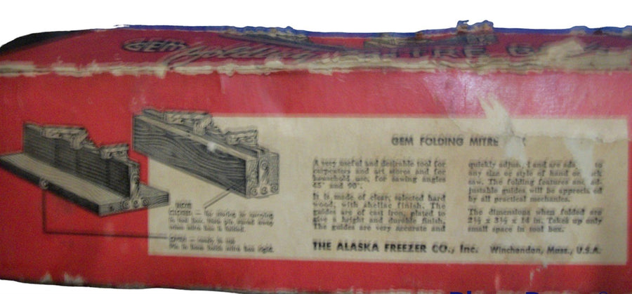 Vintage Antique GEM Folding Mitre Box Saw Winchendon 14" Alaska Freezer Co.