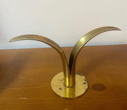 MCM Vintage Brass Candlestick Holder Lily Ystad Metal By Ivar Alenius Bjork