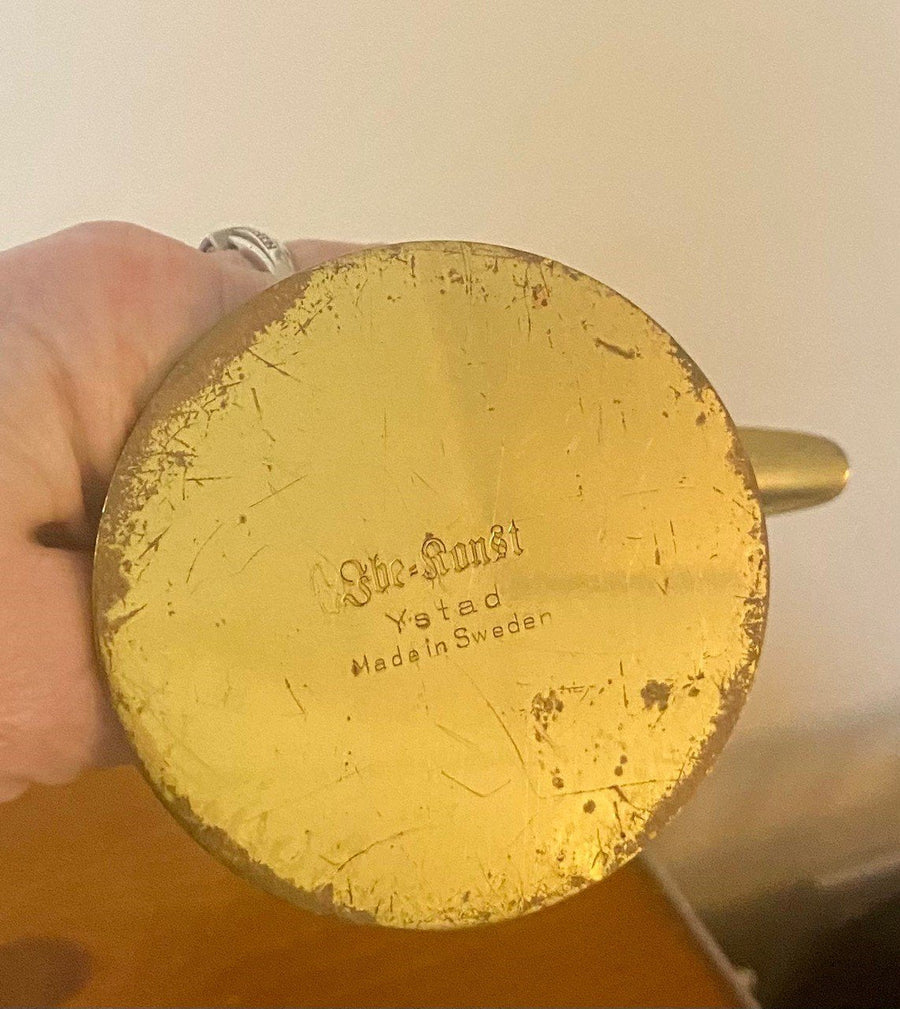 MCM Vintage Brass Candlestick Holder Lily Ystad Metal By Ivar Alenius Bjork