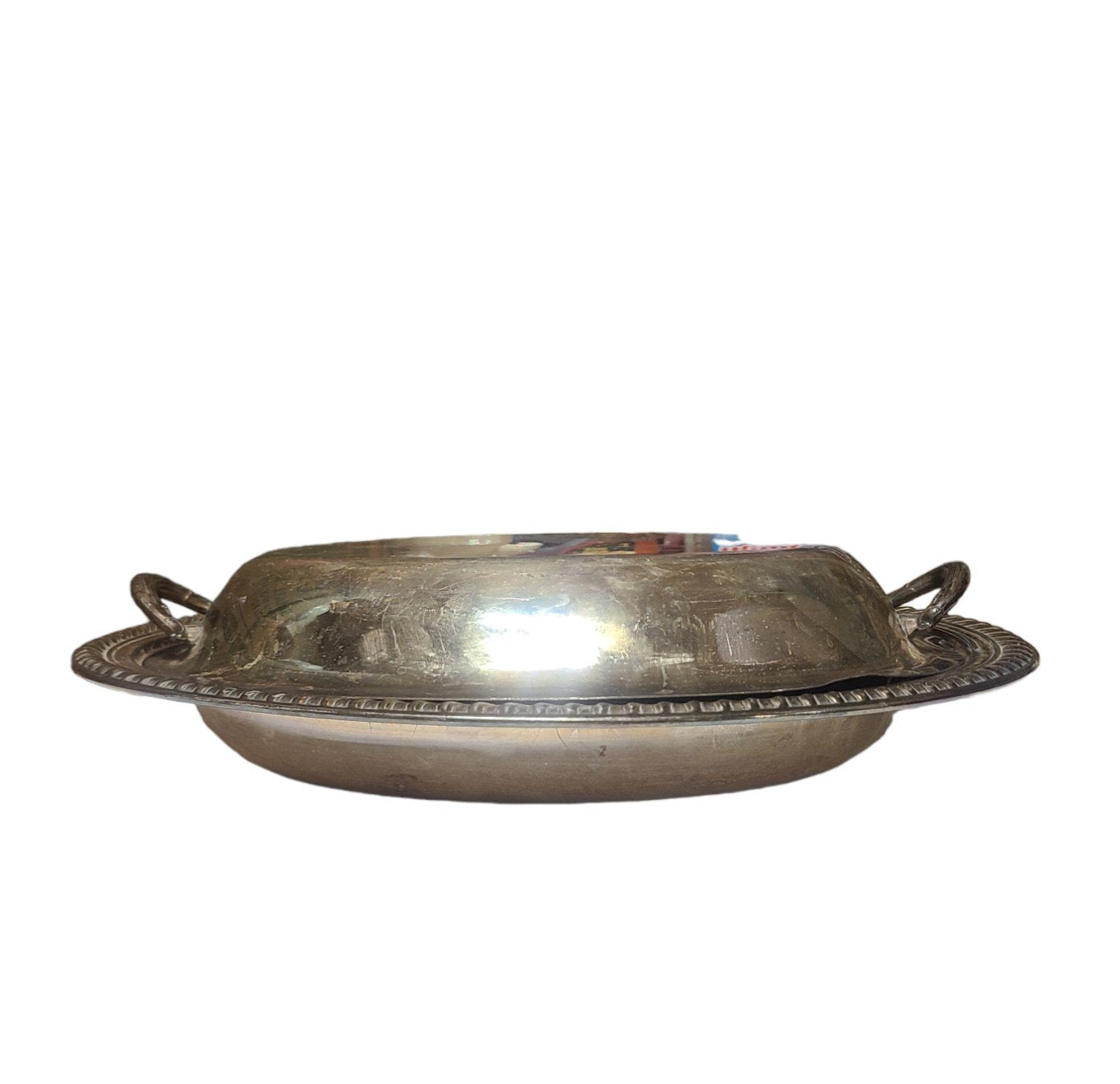 Vintage Covered Serving Platter Silver Plated Decorative Tray With Handles