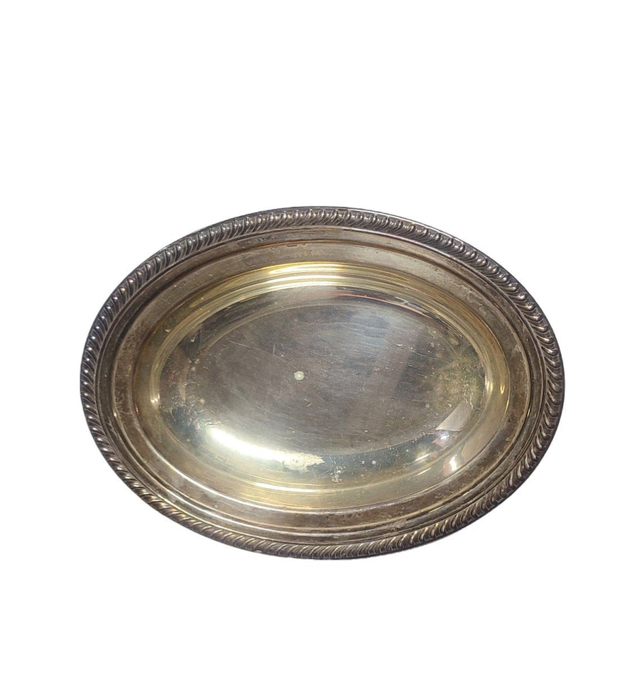 Vintage Covered Serving Platter Silver Plated Decorative Tray With Handles