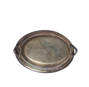 Vintage Covered Serving Platter Silver Plated Decorative Tray With Handles