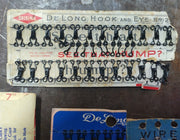 Vintage Assorted Shoe Hooks and Eyes, Snaps, Zippers, Elastic 5 Yd Rayon, Sewing