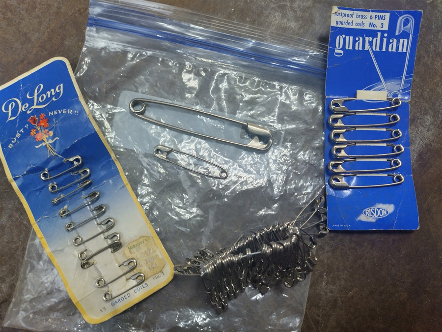 Vintage Clinton, DeLong, Guardian Brass Rust Proof Guarded Coils & Safety Pins