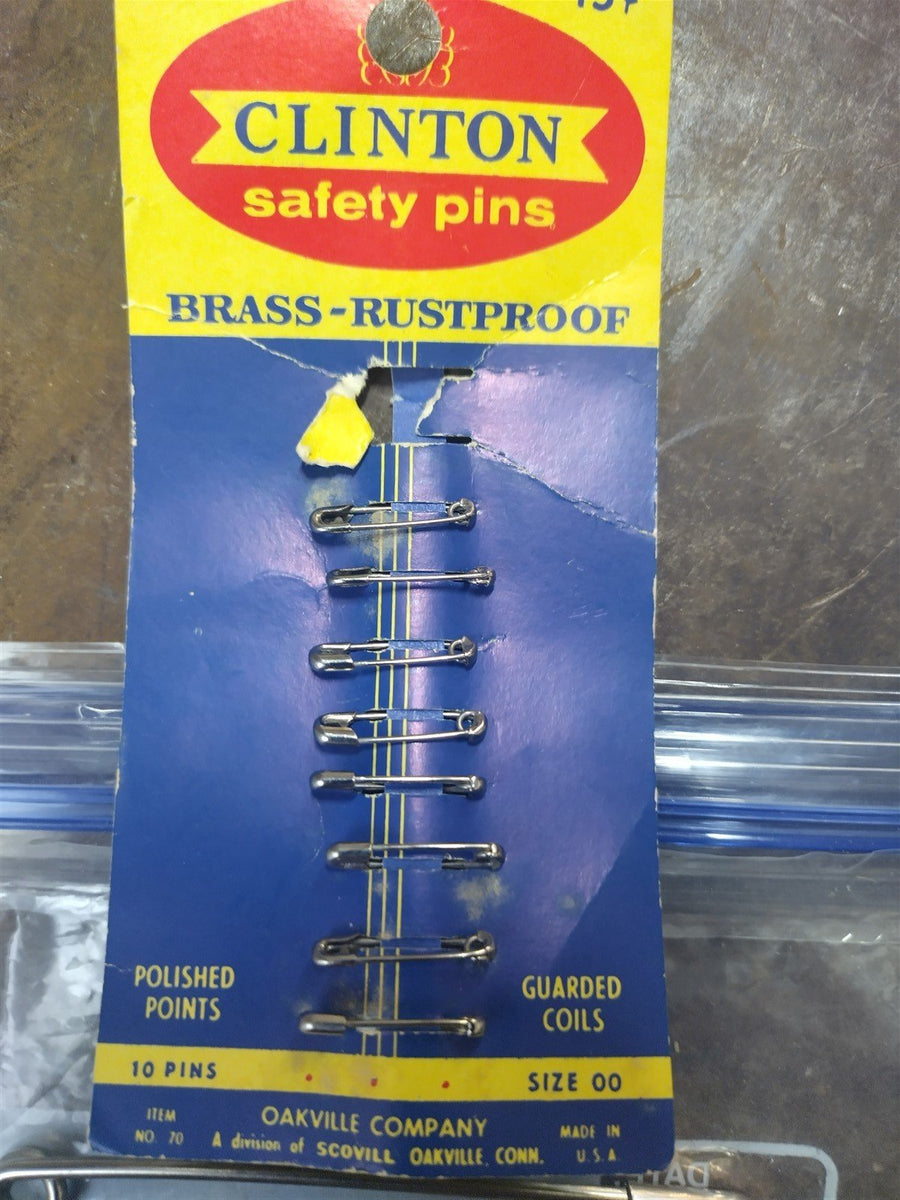 Vintage Clinton, DeLong, Guardian Brass Rust Proof Guarded Coils & Safety Pins