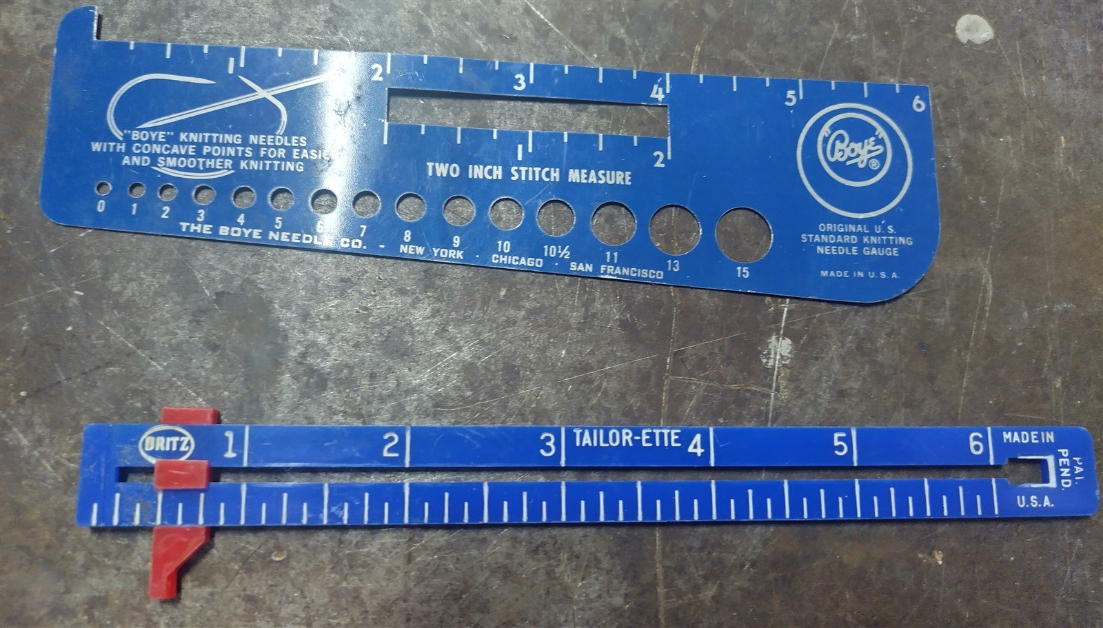 Vintage Assorted Sewing Notions Weave Needle, Chalk, Buttonhole Opener, Measures