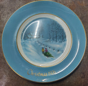 Vintage "Christmas 1976" Plate Series Enoch Wedgwood Bringing Home the Tree"