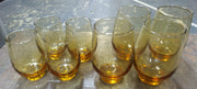 Vintage Set of 8 Golden Amber Mid Century Modern Libbey Glasses 4 Small 4 Large