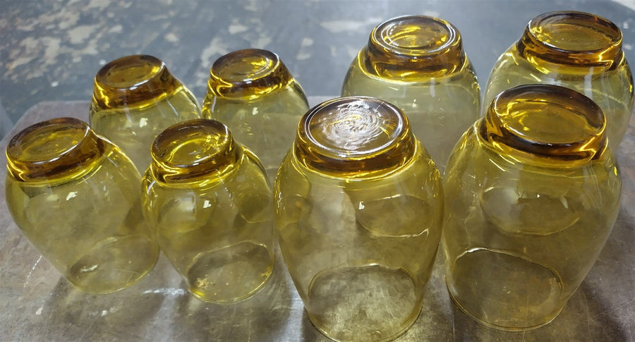 Vintage Set of 8 Golden Amber Mid Century Modern Libbey Glasses 4 Small 4 Large