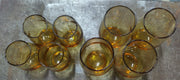 Vintage Set of 8 Golden Amber Mid Century Modern Libbey Glasses 4 Small 4 Large
