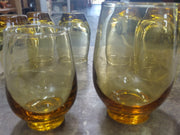 Vintage Set of 8 Golden Amber Mid Century Modern Libbey Glasses 4 Small 4 Large