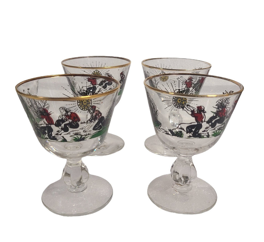 Vintage Libbey Glass 11 Piece Set Treasure Island Glasses Mid Century MCM