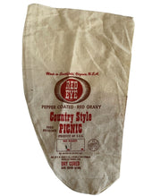 VINTAGE RED EYE BRAND COOKED COUNTRY STYLE HAM CLOTH BAG MADE IN SMITHFIELD VA
