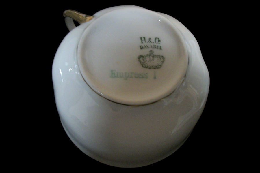 Vintage Antique H&Co Heinrich Bavaria Empress 5 Cups & Saucers