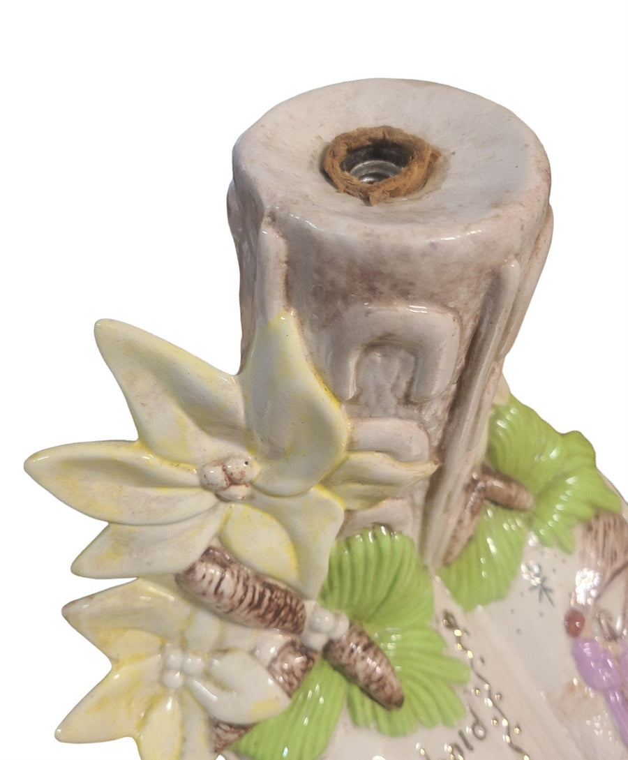 Vintage Hand Painted Open Book Religious Lamp Nativity Scene Atlantic Mold 1970s