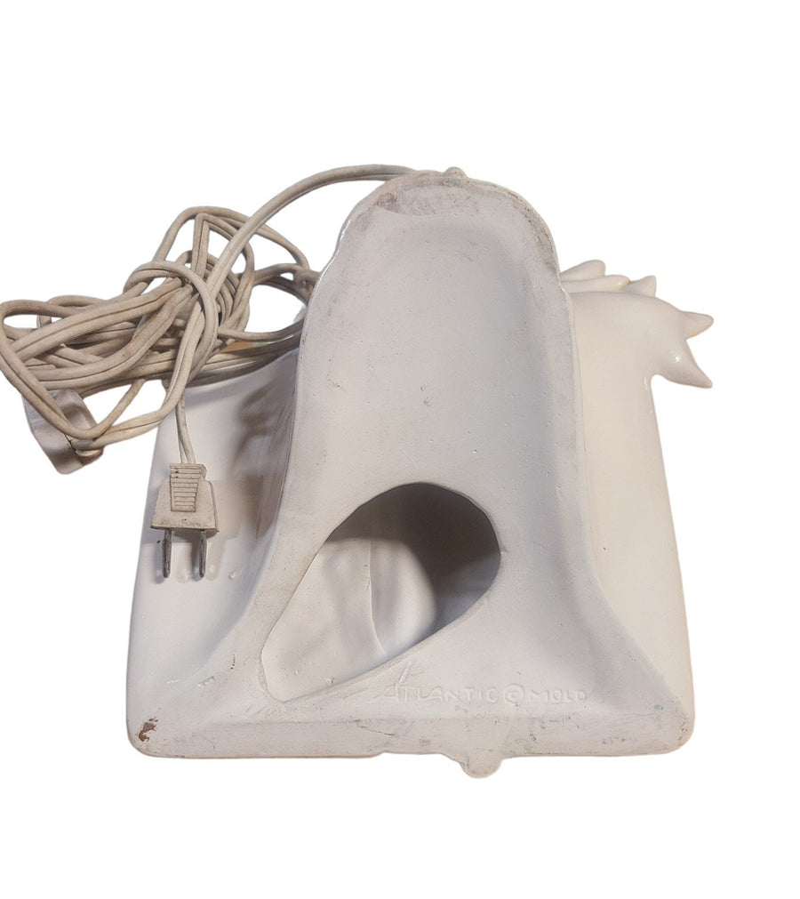 Vintage Hand Painted Open Book Religious Lamp Nativity Scene Atlantic Mold 1970s