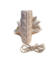 Vintage Hand Painted Open Book Religious Lamp Nativity Scene Atlantic Mold 1970s