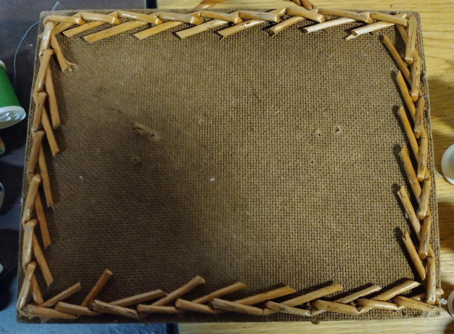 Vintage Lot of 40 Spools of Talon Coats & Clarks Thread and Handwoven Basket