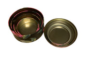 Vintage 4pc Black Floral Assorted Grapes Pears Apples Fruit Round Nesting Tins