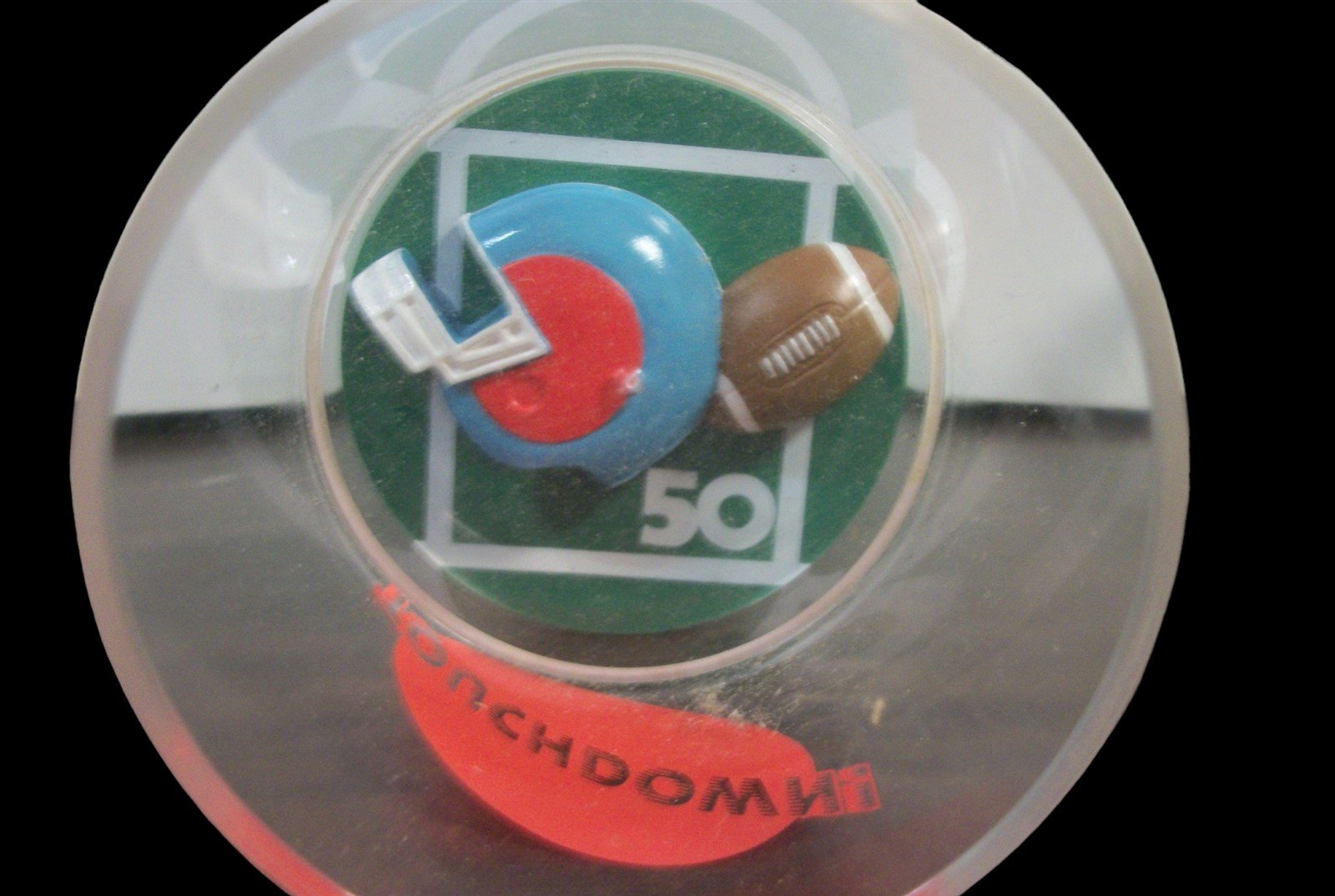 Vintage Antique Touchdown Plastic Drinking Cup w/ Helmet Football
