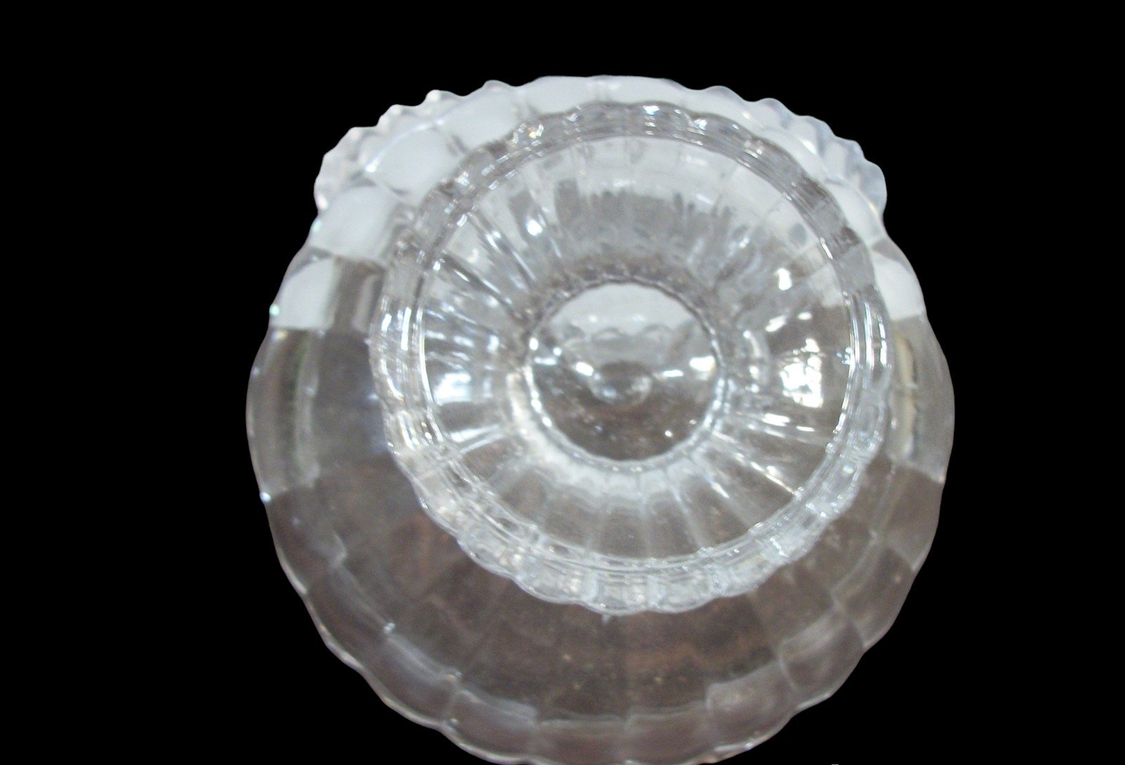 Vintage Antique Pressed Glass w/ Ribbed Design Dessert Dishes Set of 3