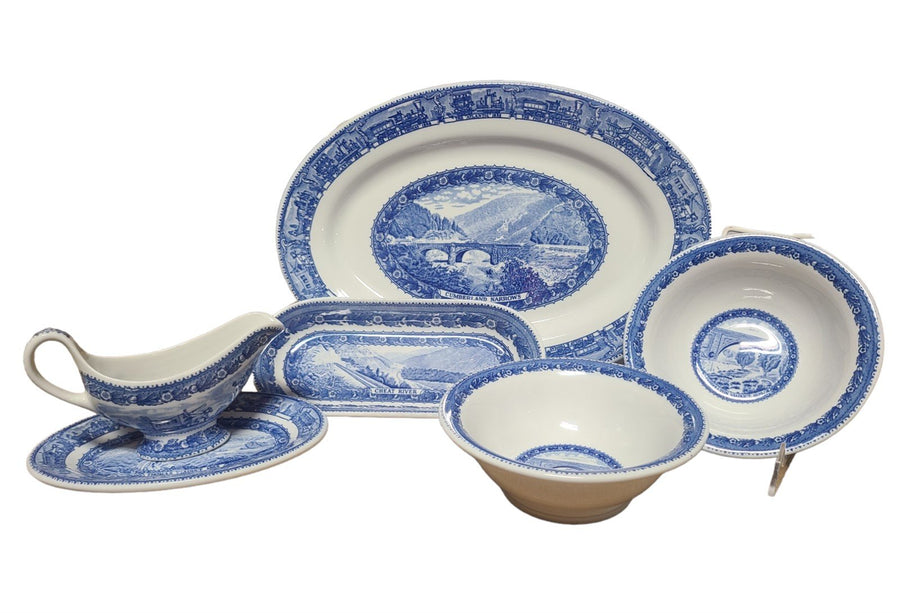 Antique Baltimore Ohio Railroad Shenango China Serving Set Six Pieces 1927