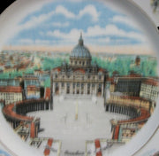 Vintage Antique St. Peters Basilica Vatican City Rome Italy Plate 1960s