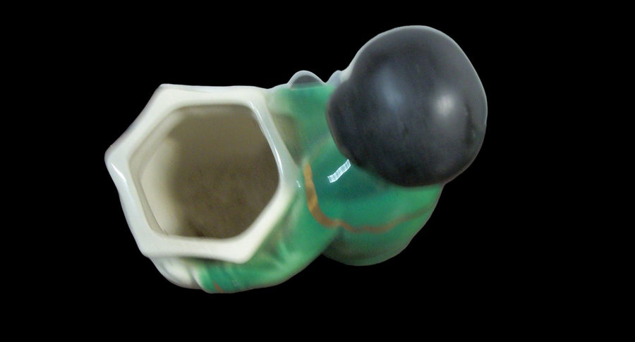 Vintage Antique Asian Boy & Girl Shelf Sitter Planters