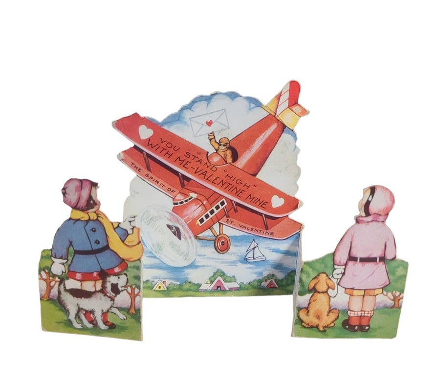Antique Valentines Day Cards Set of Five 1930s Once Loved Travel Mail Train