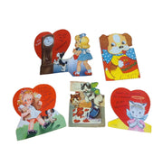 Antique Valentines Day Cards Set of Five Cats Dogs 1930s Once Loved Signed Cute