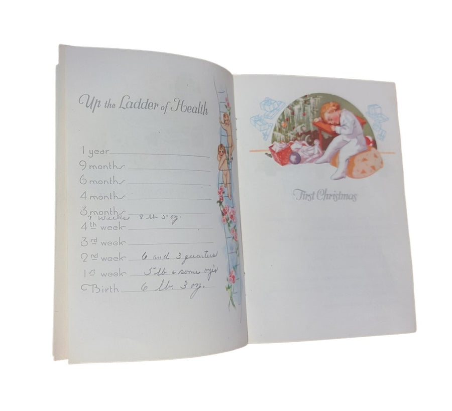 Antique Baby Days Booklet Milestone Book First Memories 1940s Once Loved Used