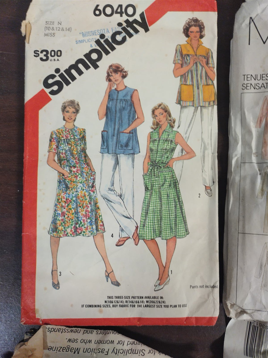Vintage Set of 6 Different Sewing Patterns McCall's Butterick Simplicity