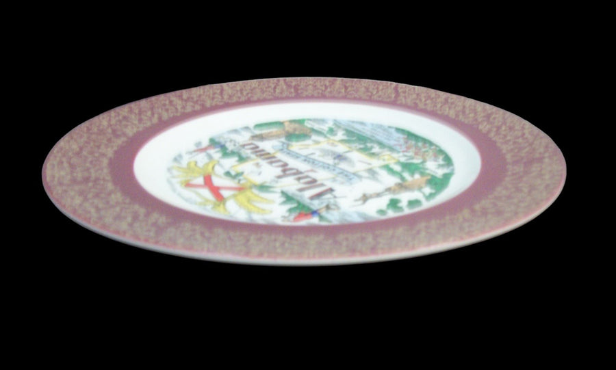 Vintage Antique Alabama Souvenir Dinner Plate with Landmarks