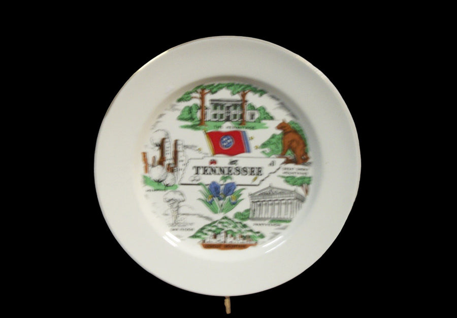 Vintage Antique Tennessee Souvenir Dinner Plate with Landmarks