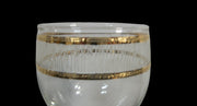 Vintage Antique Retro Gold Banded Etched Goblets Set of 6